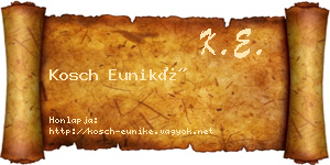 Kosch Euniké névjegykártya
